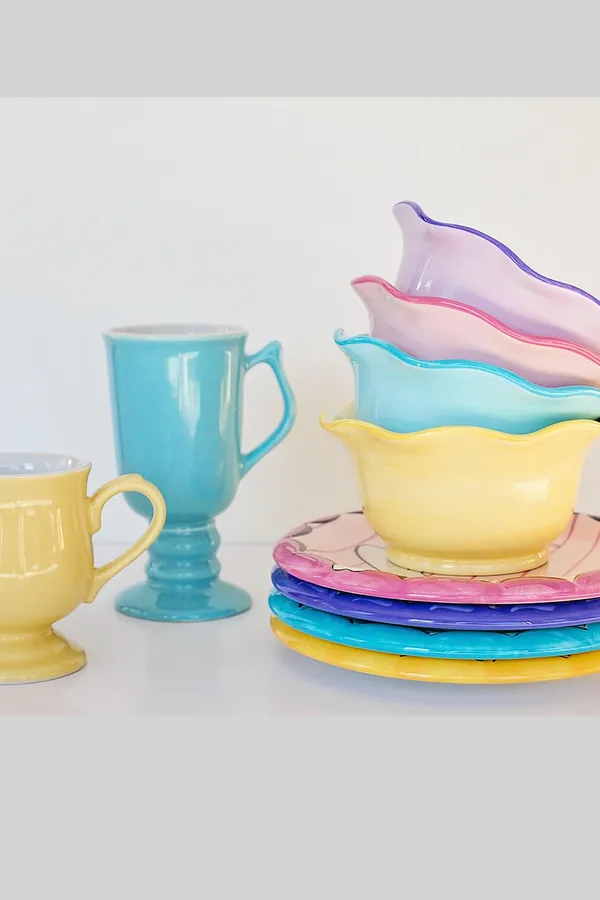 Çok Renkli Pastel Yemek Takımı