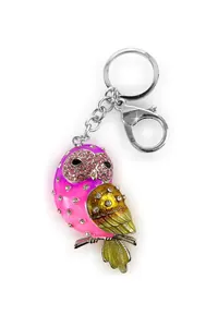 Pembe Metal Baykuş Anahtarlık
